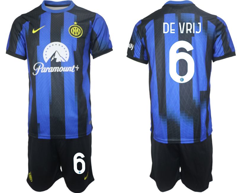 Men 2023-2024 Club Inter Milan home blue #6 Soccer Jersey->->Soccer Club Jersey